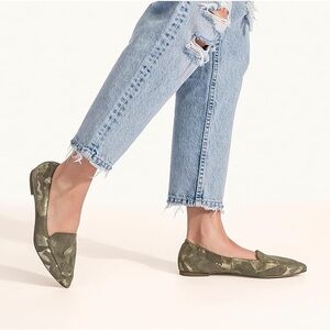 Metallic Camouflage Pointed Flats